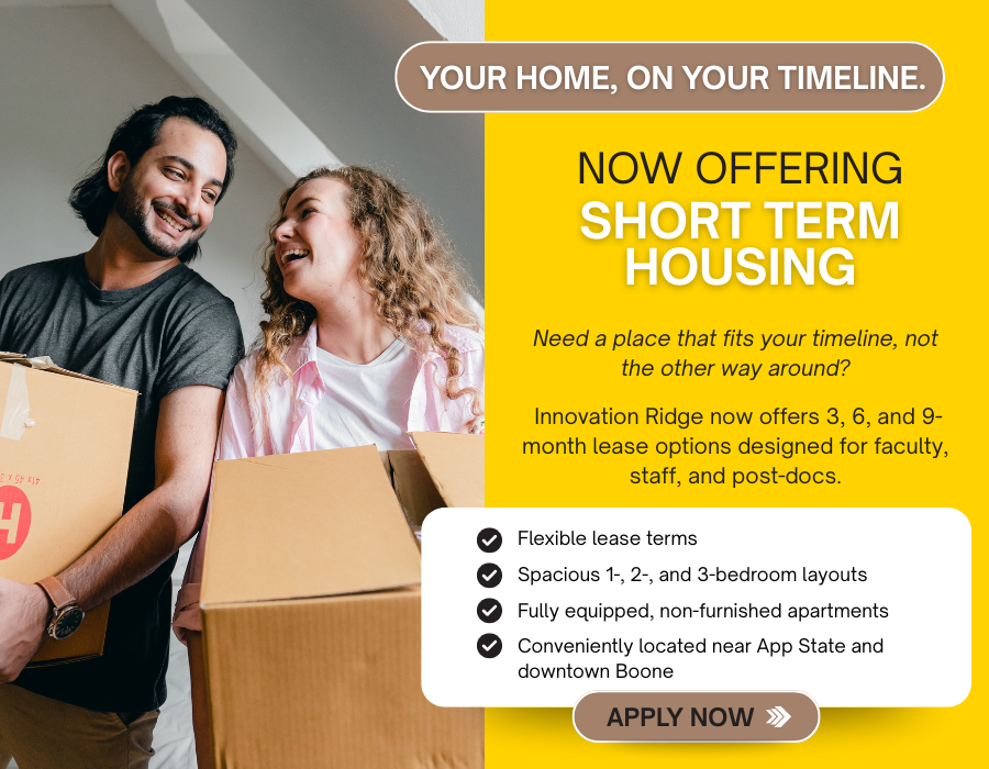 Now Offering Short Term Housing